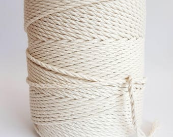 4mm macrame cord 1.5kg Twisted cotton rope Macrame rope. Macrame cord about 280 m cotton cord 3 strand 5 / 32 in macrame rope. Cotton string