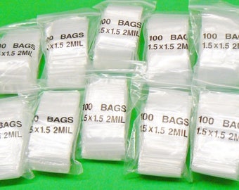 1-1/2" Ziplock Bags Reclosable Poly 2 mil Baggies 1.5 X 1.5" Zip Lock Bag 1000 (12E)
