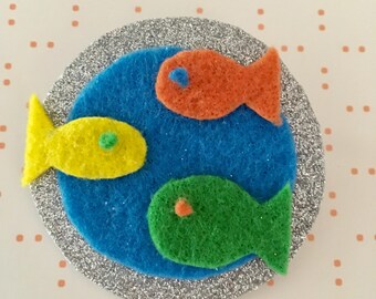 Fish brooch - felt brooch