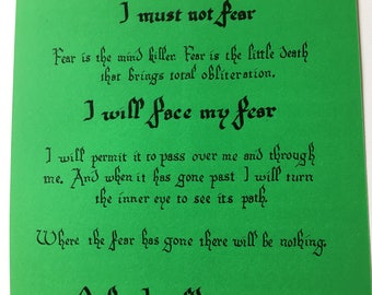 Litany Against Fear from Dune