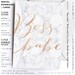 BOSS BABE Rose Gold White Grey Marble Digital Download Party Printable Card Blog Website Social Media IG Facebook Clip Art Wall Home Decor