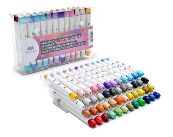 Bullet Nib 48 Sketch Markers For Drawing Professional Sketching Marker For Illustration Manga Coloring
