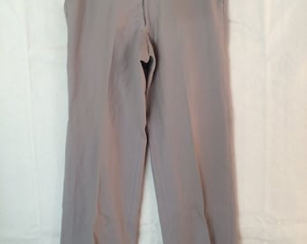 1970s Slacks - Mens Wool Khaki Pants size 33 by 29