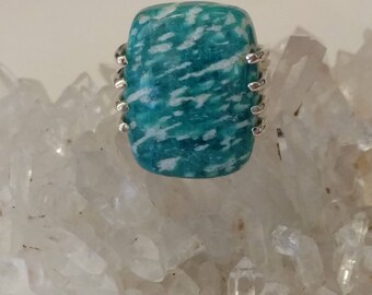 Russian Amazonite Ring Size 7 1/4