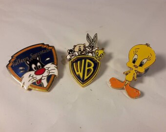 Vintage Looney Tunes Tweety Bird Warner Brothers Pin/Hat Pin Set of 3