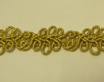 Metallic Gold Designer Braid/Gimp/Trim Craft/Haberdashery -hj1415