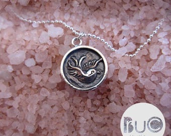 Silver necklace with old school swallow Pendant