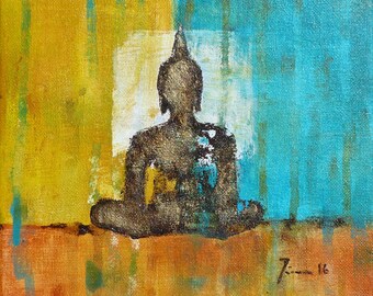 SPENDENAKTION!!! "Buddha für Nepal" ORIGINAL 20 x 20 cm