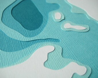 You Are Here (custom 8 x 10 handcut bathymetry)