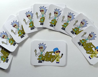 Rick & Morty Get Scwhifty 3x2in Die Cut White Vinyl Sticker Buy 1-10(FREE SHIPPING)
