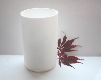 Cylindrical shaped vase made from English fine bone china - geometric decor
