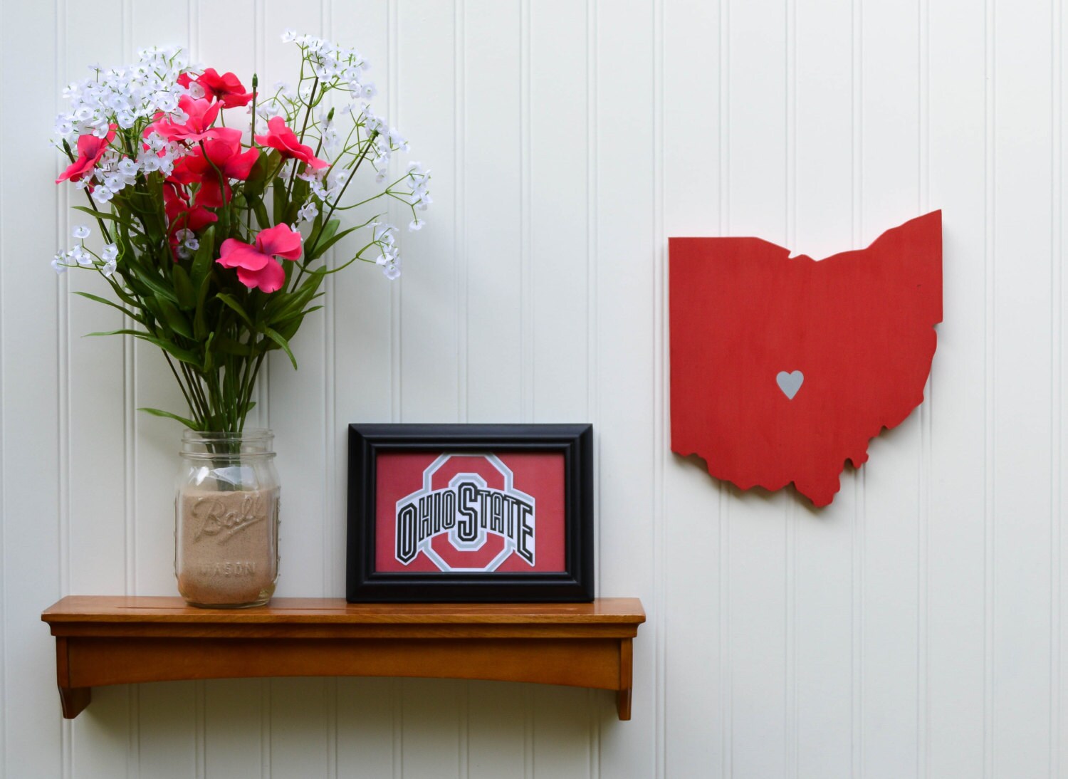 Ohio State Buckeyes State Heart wall art