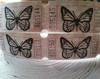 Vintage Style Hand Stamped Monarch Butterfly Carnival Tickets