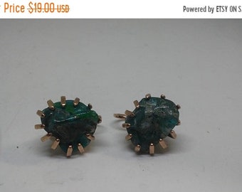 Spring Sale Vintage Turquoise Chunk Earrings
