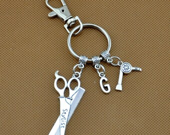 Scissors keychain, hairstylist jewelry, hairdresser jewelry, hairdresser gift, Hair stylist keyring, cosmetologist gift, beautician gift 955