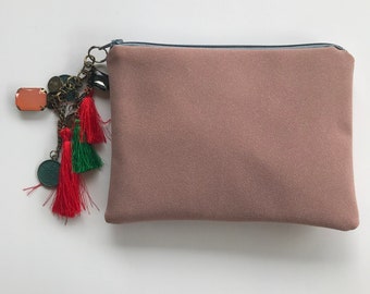 Soft dusty pink clutch