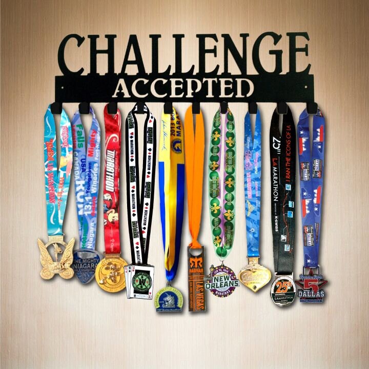 Medal Display Challenge Accepted 10 Hook Running Medal Display Challenge Accepted 10 Hook Running