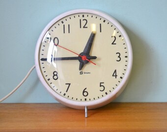 Vintage Simplex clock industrial mid century school clock