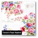 4 Decoupage Napkins, Paper Napkins, JARDIN SECRET Floral, 33cm 13 Inch. Sweet Pink Roses and Blue Flowers against White.