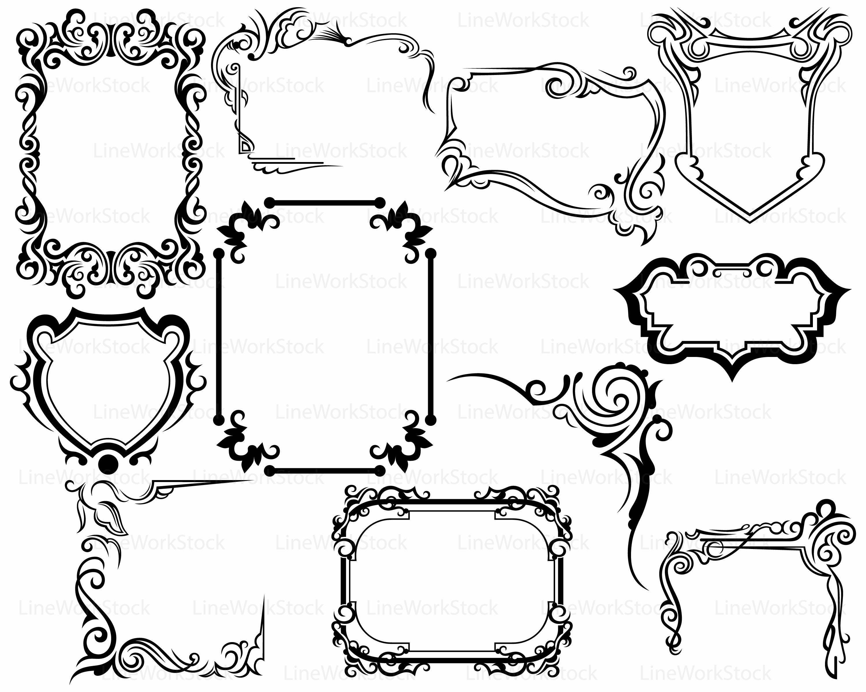 Download Frame svg/scroll clipart/frame svg/swirl silhouette/frame