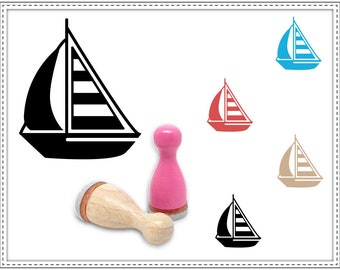 Rubber stamp SAILBOAT Ø 12 mm