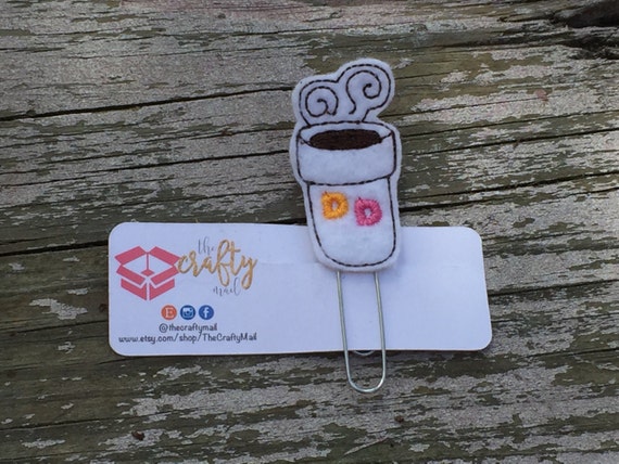 Dunkin Donuts Planner Clip/Paper Clip/Feltie Clip. Coffee Planner Clip. DD coffee