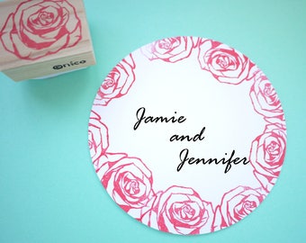Rose stamp, Wedding invitation, Flower wedding, Handmade stamp, DIY wedding, Japanese stationery, Gift wrapping idea, Hobonichi stamp