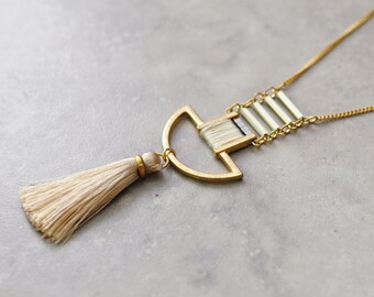 Boho necklace, bohemian necklace, long necklace, pendant necklace, tassel necklace, tribal necklace, gypsy jewelry, gold necklace