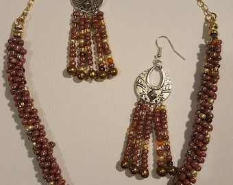 Beautiful Kumihimo necklace & earrings
