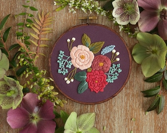 DIY Beginner Embroidery Kit, Embroidery Hoop Art, Embroidery Pattern, Embroidery Kit Beginner, Modern Hand Embroidery Kit, Hoffelt Hooper