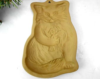 Vintage Brown Bag Cookie Art Cat cookie mold clay cookie mold clay cat cookie mold Brown Bag dated 1984