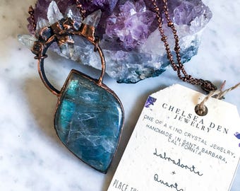 Ocean Royal Labradorite and Quartz Necklace