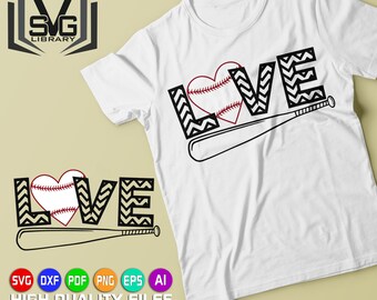 LOVE Baseball SVG - Baseball SVG - Baseball cut file - Baseball shirt print - Baseball bat - Cricut cut file -Silhouette file - Baseball fan