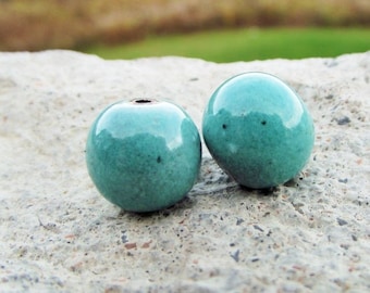 Enameled blue beads Turquoise Beads for jewelry making Artisan Beads Plus
