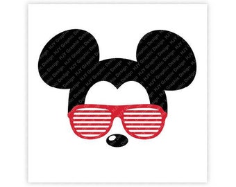 Disney, Mickey Mouse, Sunglasses, Icon Minnie Mouse Head, Mouse Ears, Digital, Download, TShirt, Cut File, SVG, Iron on, Transfer