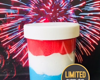 Bomb Pop 4th of July Cloud slime Scented Slime w/Extras Red White Blue slime Popular Summer Slime Instagram Instant Snow Bliss Balm Store