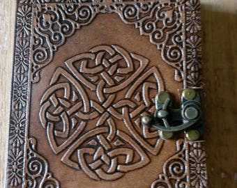 Leather journal diary grimoire Celtic notebook