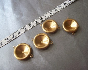 Brass 16mm Rivoli Settings Two Loops 4 Pcs