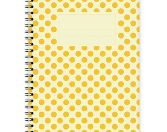 Notebook A5 - Yellow Polka Dots Pattern