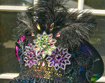 Festival Captain's Hat - Black Light Reactive Galaxy