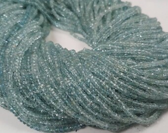 3mm Aquamarine Sky Blue Gemstone Beads AA grade Full Strand 29 Carat of 16inch Pick your Quantity: Beryl , Fine Quality (L79-2)
