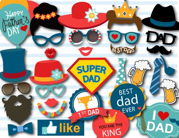 Instant Download Father's Day Photo Booth Props Love Dad