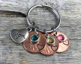 Mom Keychain Personalized, Mom Gift, Mom Birthday Gift, Mom Penny Keychain, Customized Mom Keychain, Mothers Day Gift, Gift For Mom, Mother