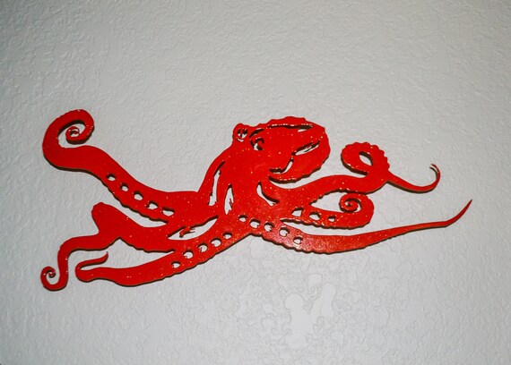 Octopus Metal Wall Art Kraken Metal Art Sign Sea Life