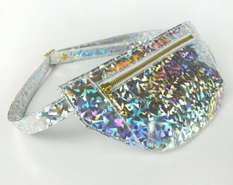 Holographic Fanny Pack, Festival Bag, Waist bag, Bum Bag, Hip Bag,
