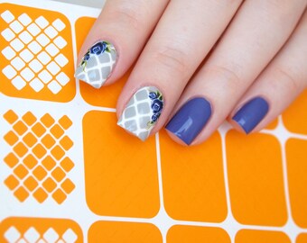Afgeronde pleinen nagel stencils / pleinen nagel vinyls / meetkundige nail stencils / meetkunde nagel vinyls / Nail art tape / Nail art gidsen