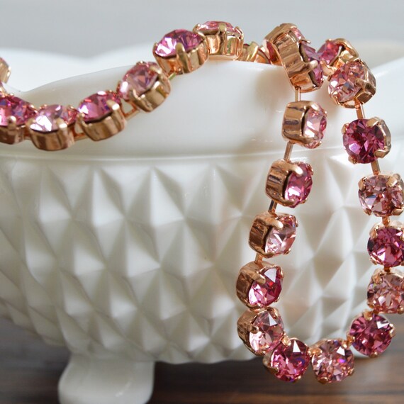 Items similar to Rose Gold Plated Necklace with alternating light rose