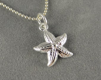 Silver Starfish Necklace - Nautical Theme - Beach Jewelry - Summer Jewelry