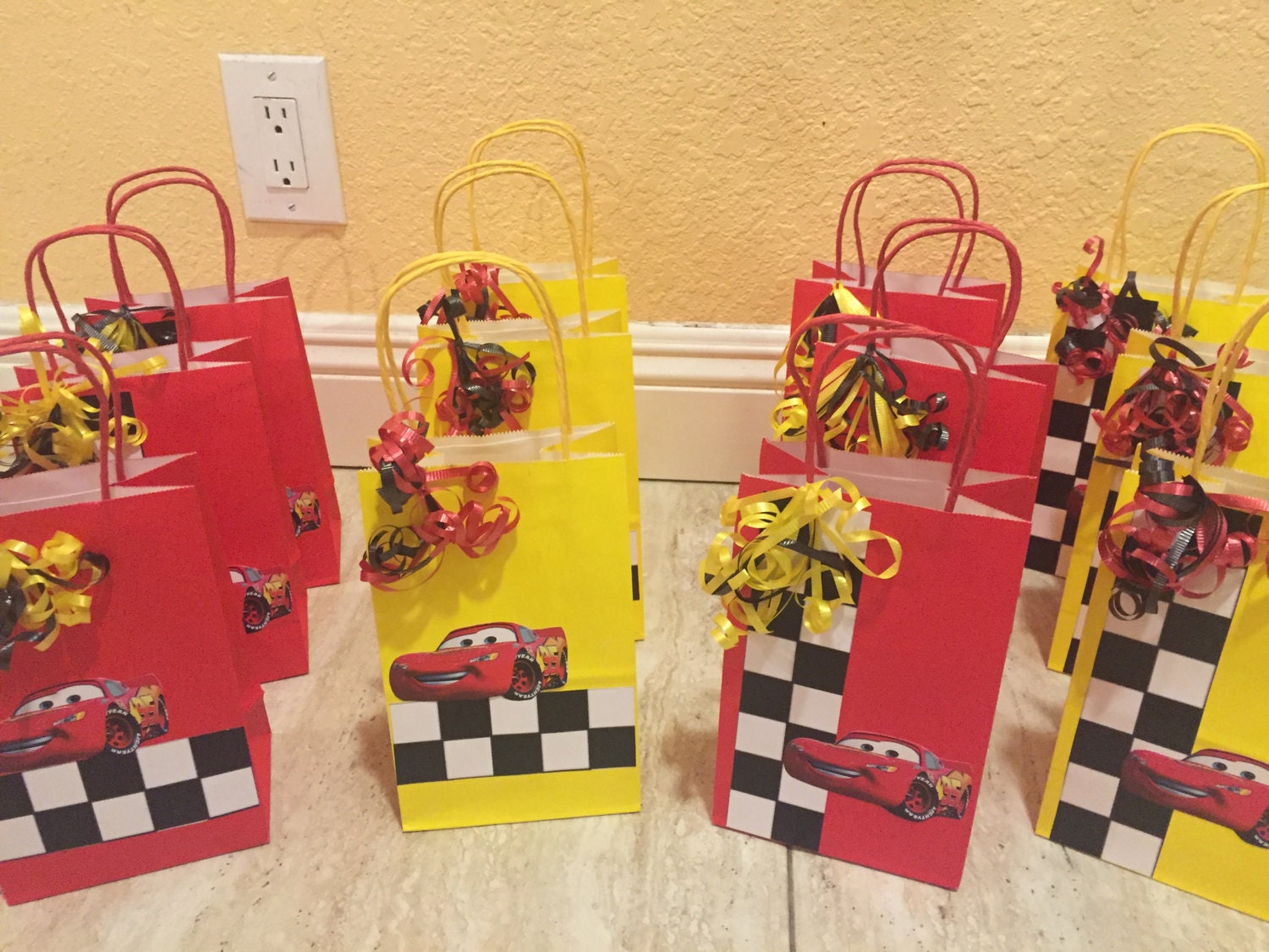 12 Lightning McQueen Favor Bags