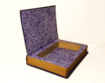 Hollow Book Safe Etiquette Up To Date Cloth Bound vintage Secret Compartment Security hiding place Emily Post Etiquette